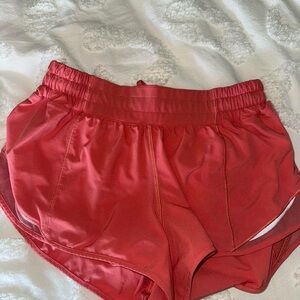 lululemon hotty hot shorts in raspberry cream(this color is no longer sold)